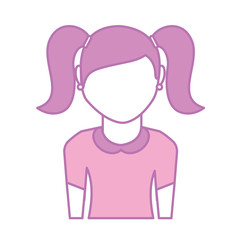 young girl avatar character vector illustration design
