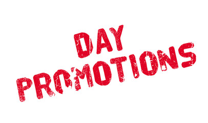 Day Promotions rubber stamp. Grunge design with dust scratches. Effects can be easily removed for a clean, crisp look. Color is easily changed.