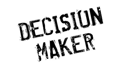 Decision Maker rubber stamp. Grunge design with dust scratches. Effects can be easily removed for a clean, crisp look. Color is easily changed.