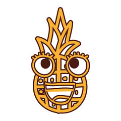 pineapple fruit kawaii character vector illustration design