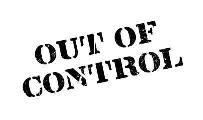 Out Of Control rubber stamp. Grunge design with dust scratches. Effects can be easily removed for a clean, crisp look. Color is easily changed.