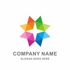 Colorful Circular Triangle Hexagon Cube Box Star Arrow Fashion Accessories Business Company Stock Vector Logo Design Template 