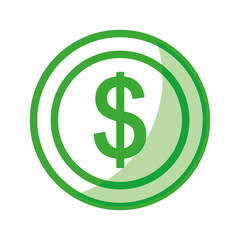 coin money dollar icon vector illustration design