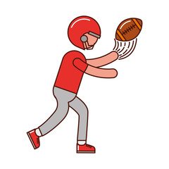ethlete practicing american football avatar vector illustration design