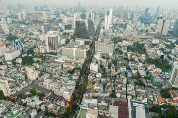 Naklejka premium Widok na miasto Bangkok z góry
