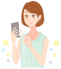 スマホを操作する女性
