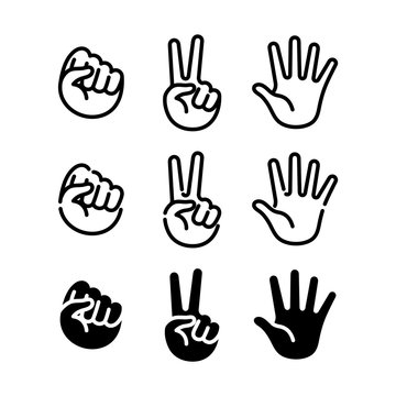 じゃんけん　手　アイコンセット