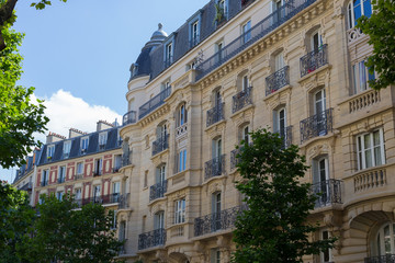 Plakat Typical parisien buildings, France
