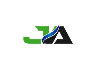 JA letter icon logo connected
