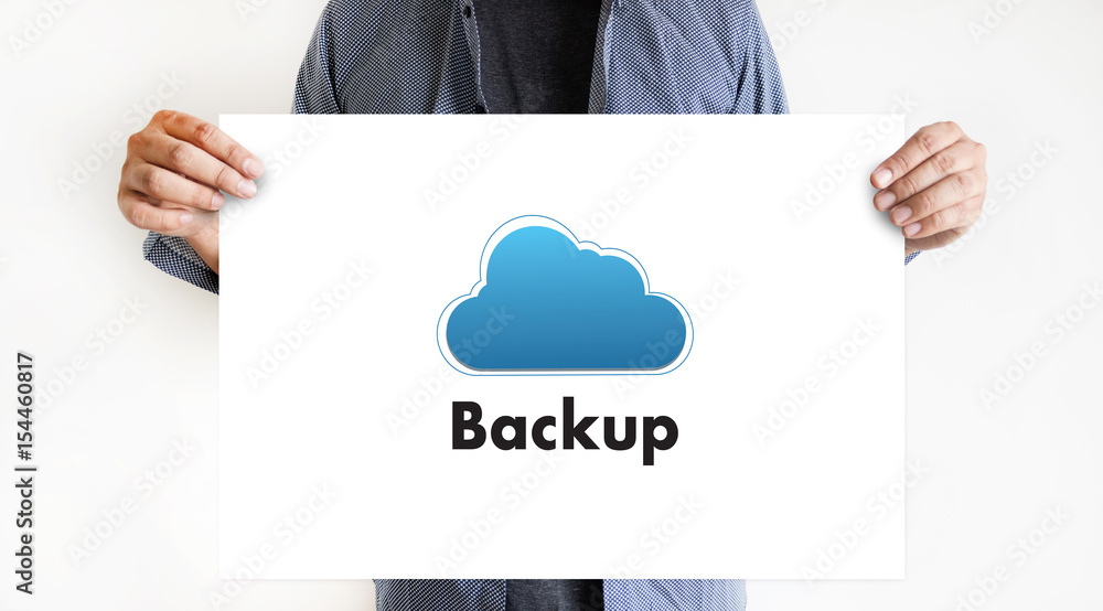 Poster backup download copies of data, computing digital data transferring