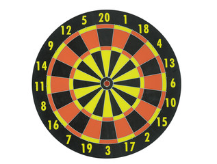 darts board isolated on white background with clipping path