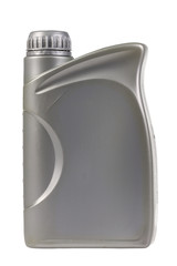 canister with machine oil isolated on white background