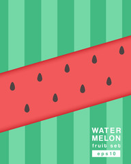 Watermelon : Minimal Fruit Poster Template : Vector Illustration