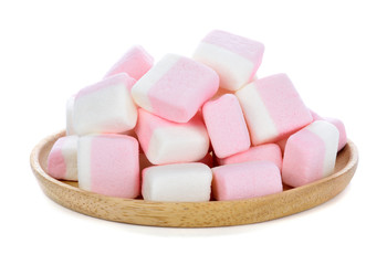 Marshmallows isolated on white background.