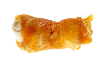 Snack food for dog on white background