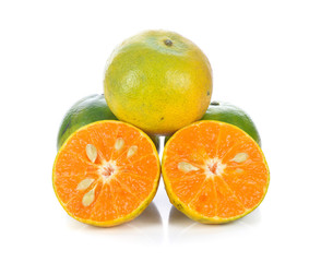 tangerine citrus fruit isolated on white background.