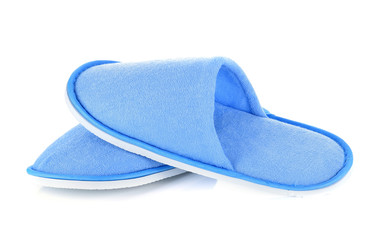 blue house slipper isolated over white background