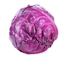 red cabbage on white background