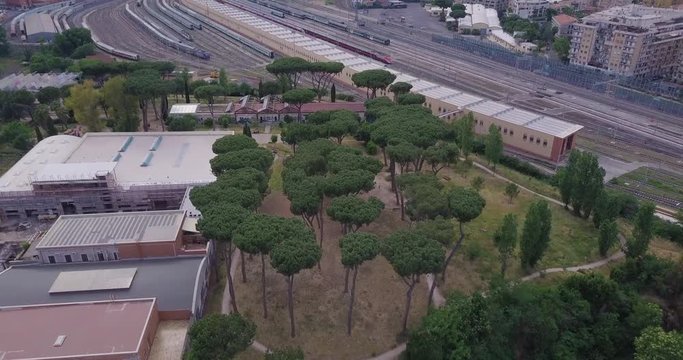 VIsta aerea di parco delle energie a roma lungo la via prenestina