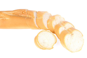 French baguette isolated on white