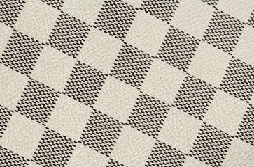 Black and white leather texture background, checker chess seamless pattern, square leather abstract background.