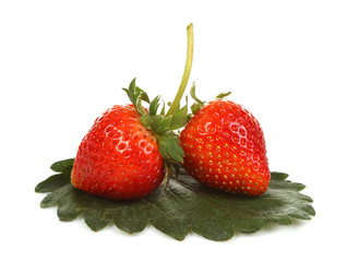 Strawberries  Isolated on a white background.