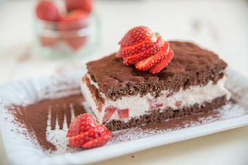 Erdbeer Quark Schoko Schnitte 
