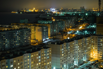 Fototapeta na wymiar Sleeping areas of night Khabarovsk