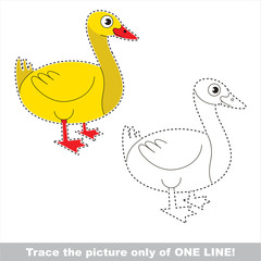 Page to be traced, kid one line tracing educational game.