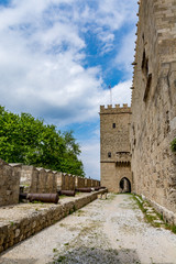 Obraz premium Side view of the Palace of the Grand Master of the Knights of Rhodes (Kastello), Rhodes island, Greece