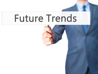 Future Trends - Businessman hand holding sign