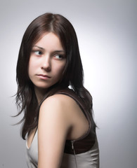 Fototapeta premium Fashion girl posing in studio