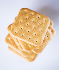 Cracker cookies on white background