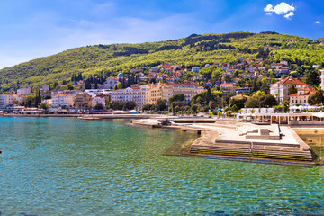 Adriatic town of Opatija waterfront panoramic view