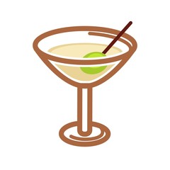 Classic cocktail with olive