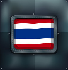 Flag of Thailand on metalic background