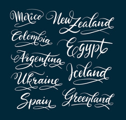 Mexico and greenland hand written typography. Good use for logotype, symbol, cover label, product, brand, poster title or any graphic design you want. Easy to use or change color 