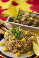 Quinoa salad with corn and lemon