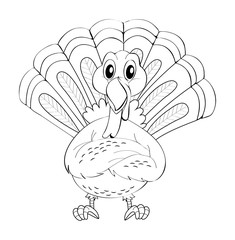 Animal doodle for wild turkey