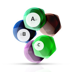 Shiny hexagons with infographics options