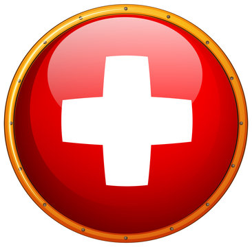 Flag of Switzerland in round frame