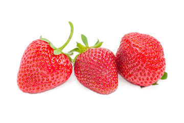 Fresh strawberries closeup on a light background