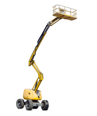 Self propelled articulated boom lift on a light background © An-T