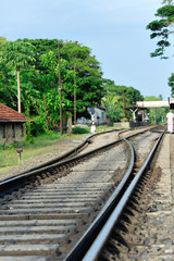 Fototapeta na wymiar Obsolete railroad in Sri Lanka