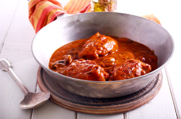 Chicken Valencia - chicken thighs stewed
