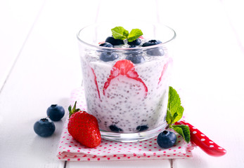 Berries and chia seed yogurt
