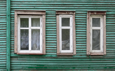 Old dirty wooden windows