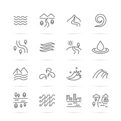 river vector line icons