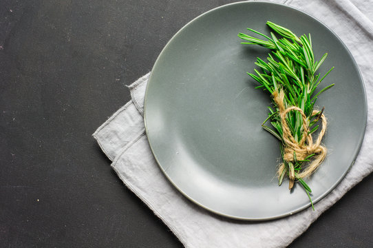 Organic food concept with rosemary