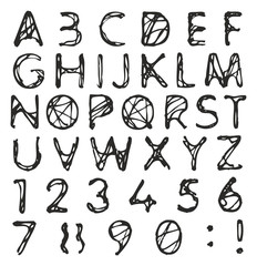 Plastic Stencil Destroyed Alphabet & Numbers with Ball Pen